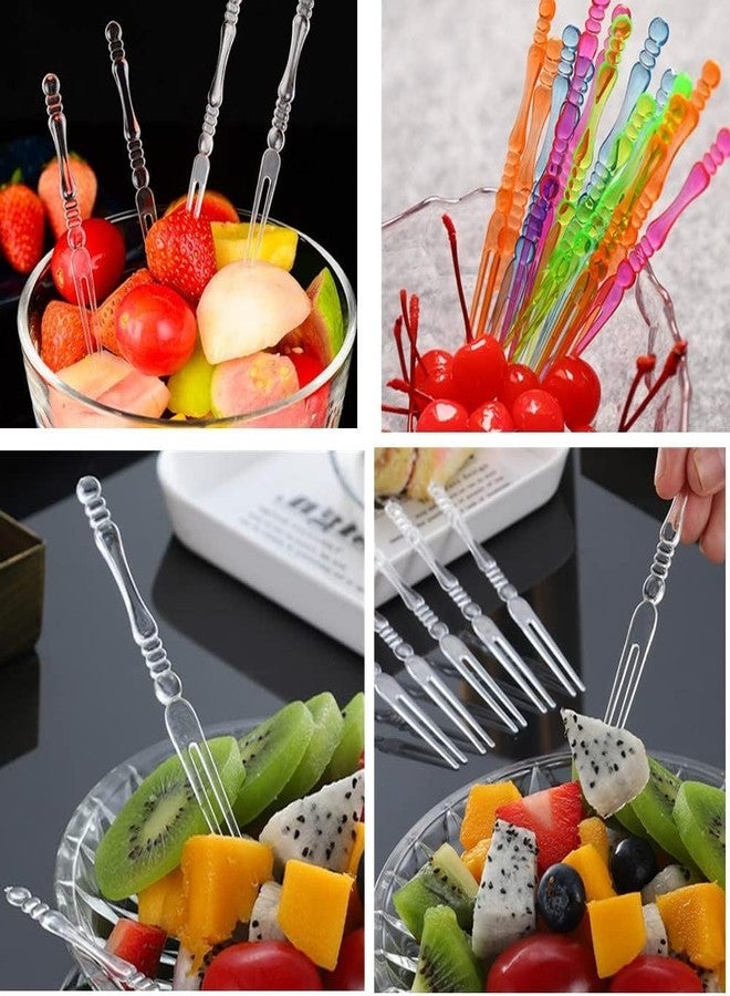 LUDALY Multi Color Neon Cocktail Picks Fruit Forks, Mini Cake Forks Party Supplies (Reusable, Pack Of 25 PC) - Image 5